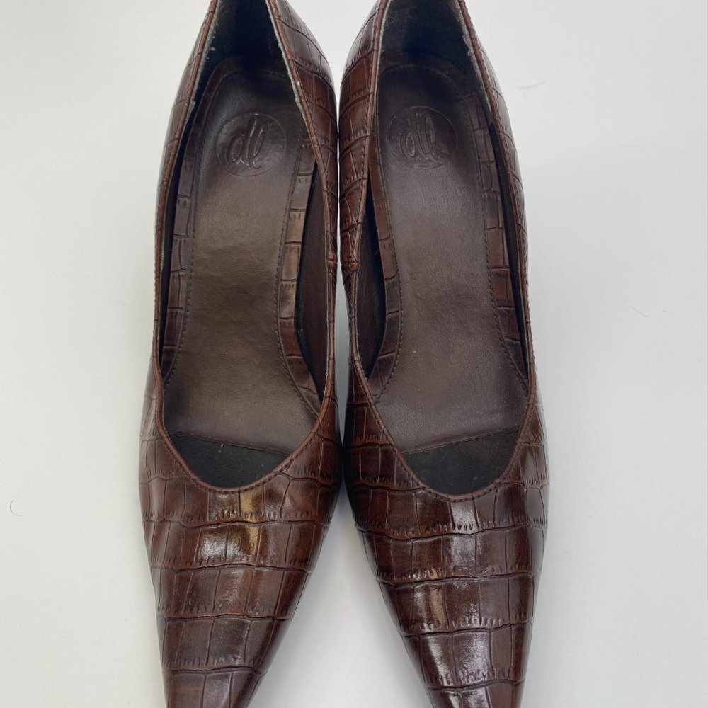 DONNA‎ LAWRENCE FAUX ALLIGATOR HEELS